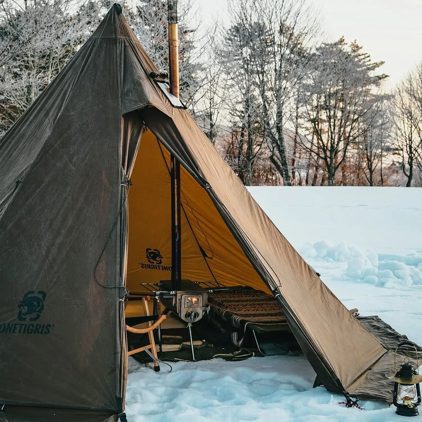 Hot Tent With Stove Jack For 4 Season Camping Tipi