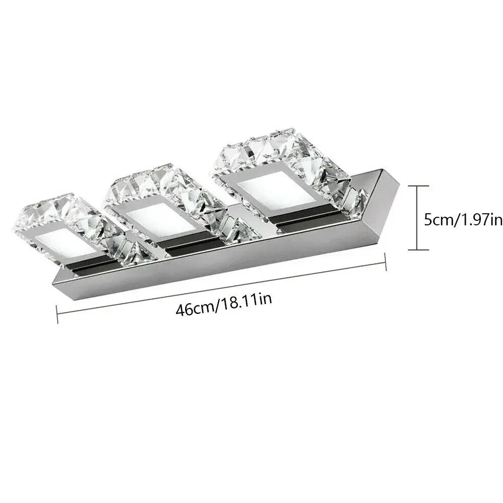 Three LED Bathroom Vanity Mirror Light Fixture Wall Lamp