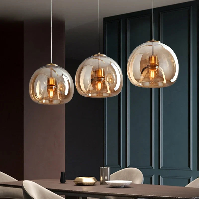 Nordic Modern Glass Ceiling Light E27 Fixture