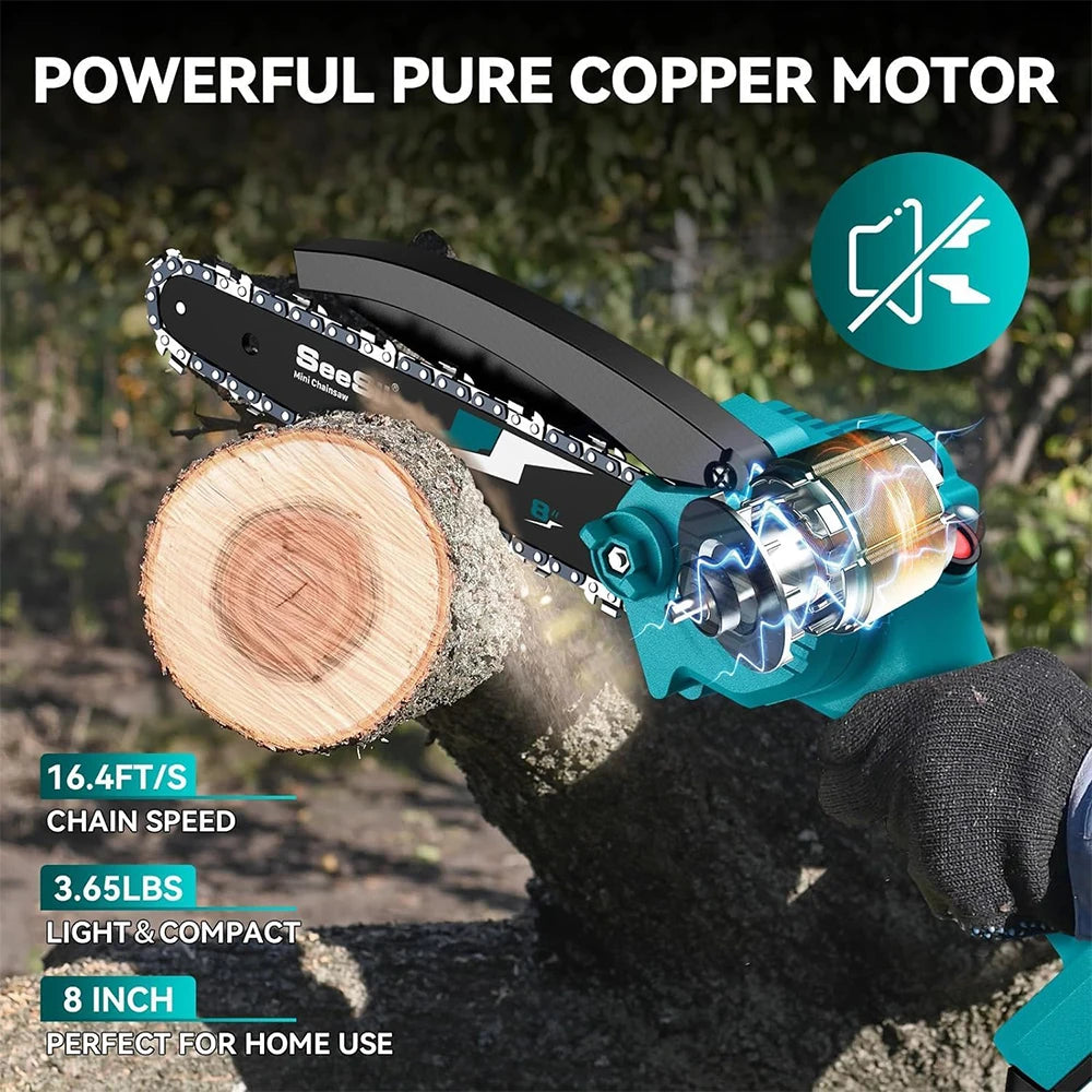 Seesii Mini Cordless Chainsaw Kit For Makita 18V Battery