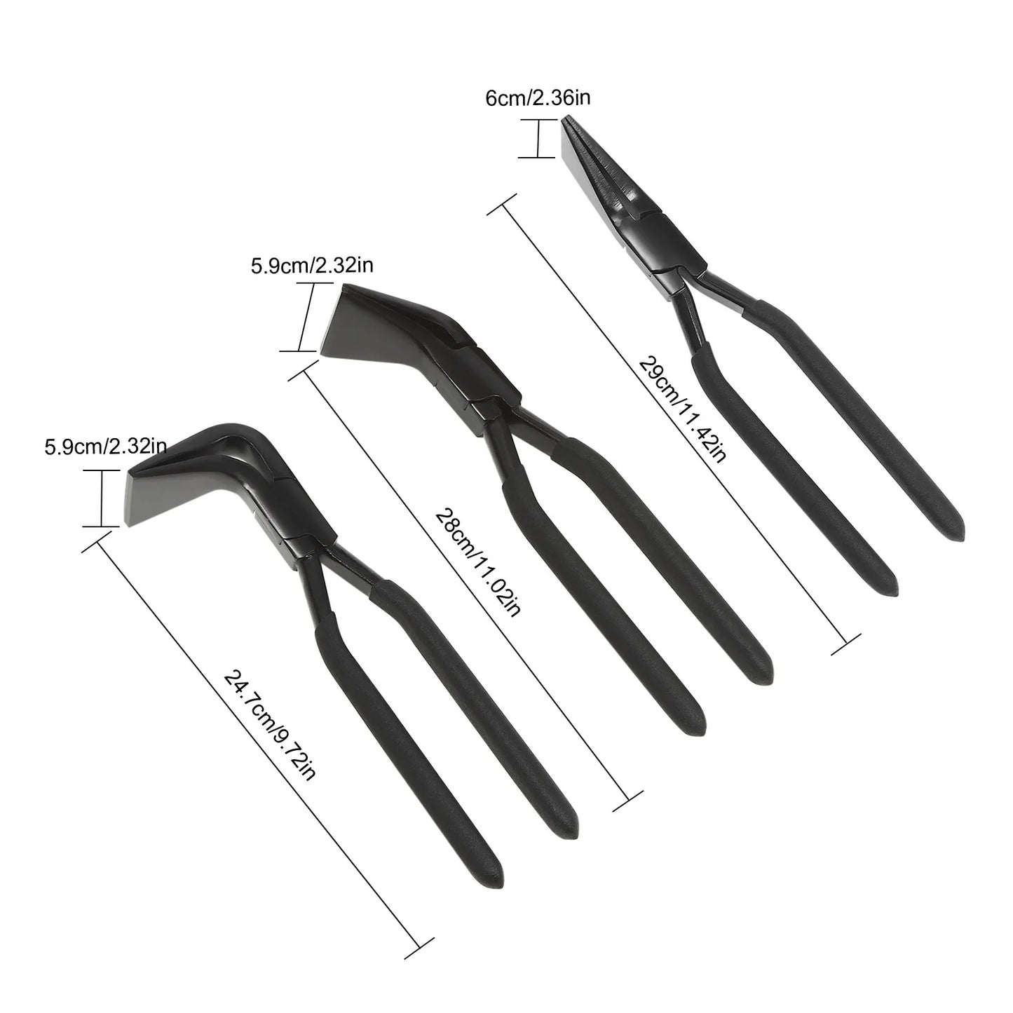 CNCESTDIY Three Piece Metal Bending Pliers With Straight 45 90 Degree Seamers