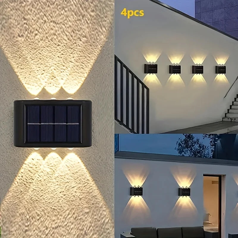 Solar Outdoor Wall Lamp Waterproof Up Down Lighting For Garden