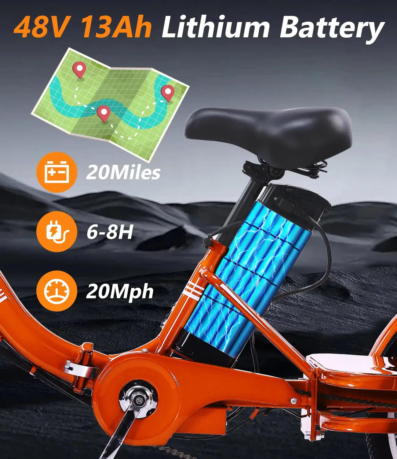 Folding 48V 13Ah Electric Tricycle for Adults With Passenger Seat