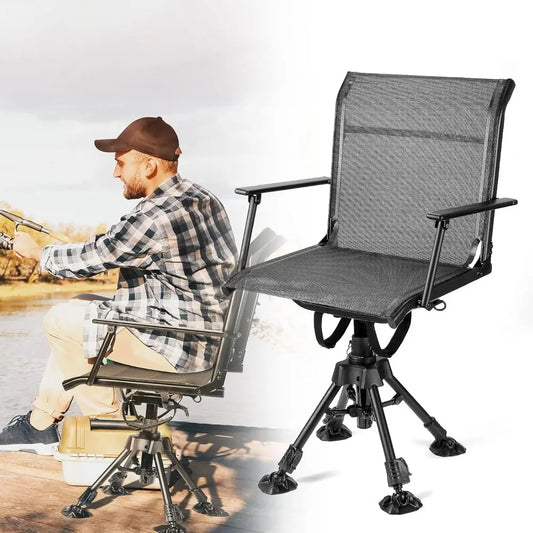 360 Degree Silent Swivel Hunting Chair Portable Folding Adjustable Height