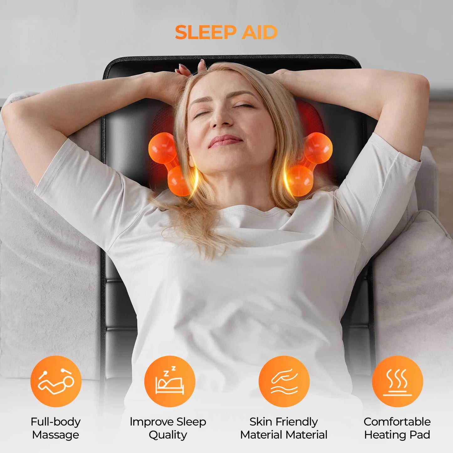 HOMEMASSAE Shiatsu Full Body Massage Mat With Heat and 9 Intensity Levels