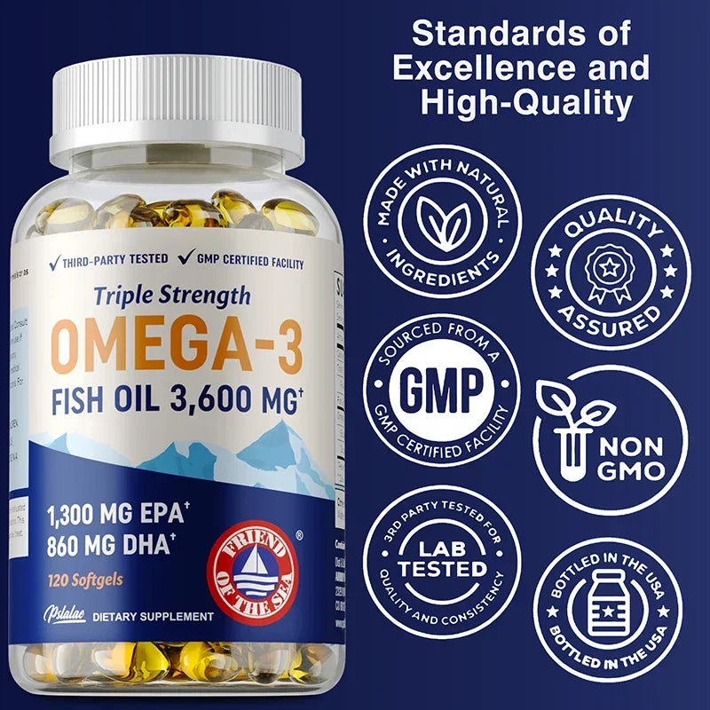 Pslalae Omega 3 Fish Oil EPA DHA Supports Brain Health