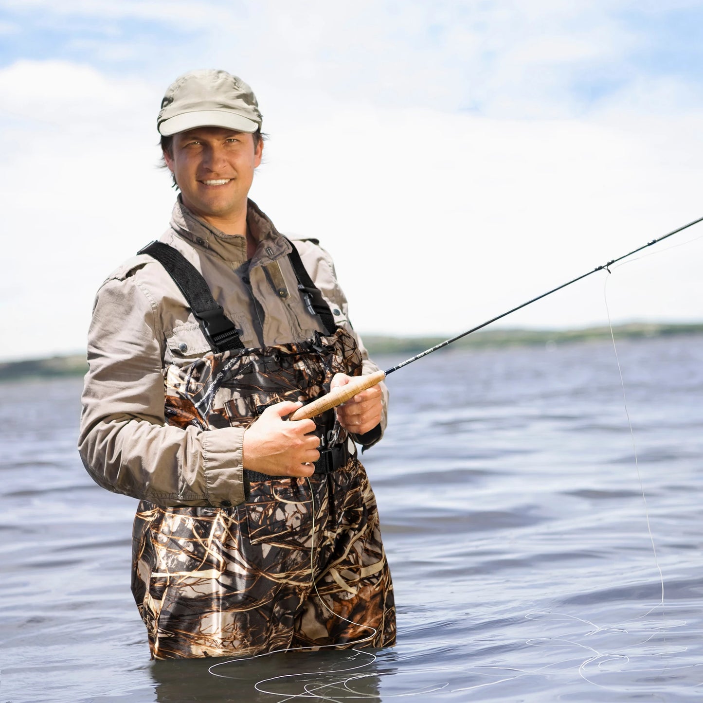 Nylon PVC Chest Waders With Boots For Fishing Waterproof Unisex
