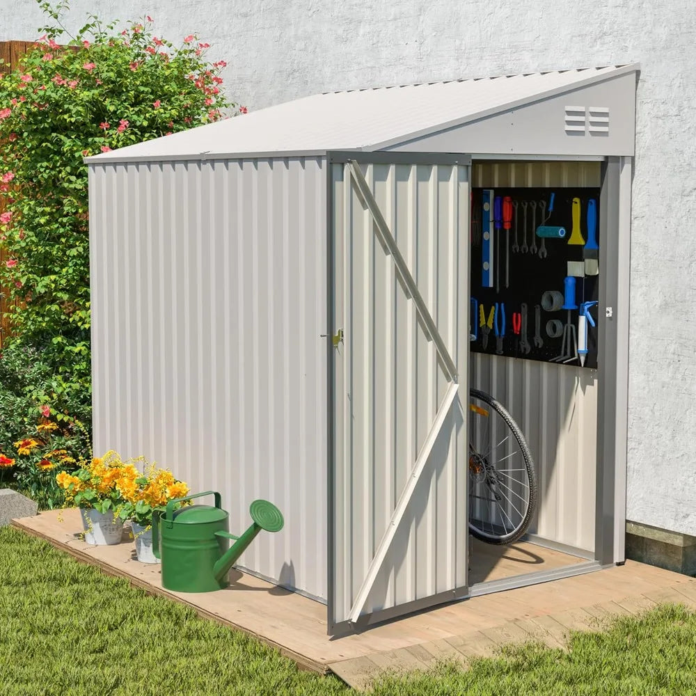 Lean To Storage Shed Outdoor Metal Tool Cabinet Lockable
