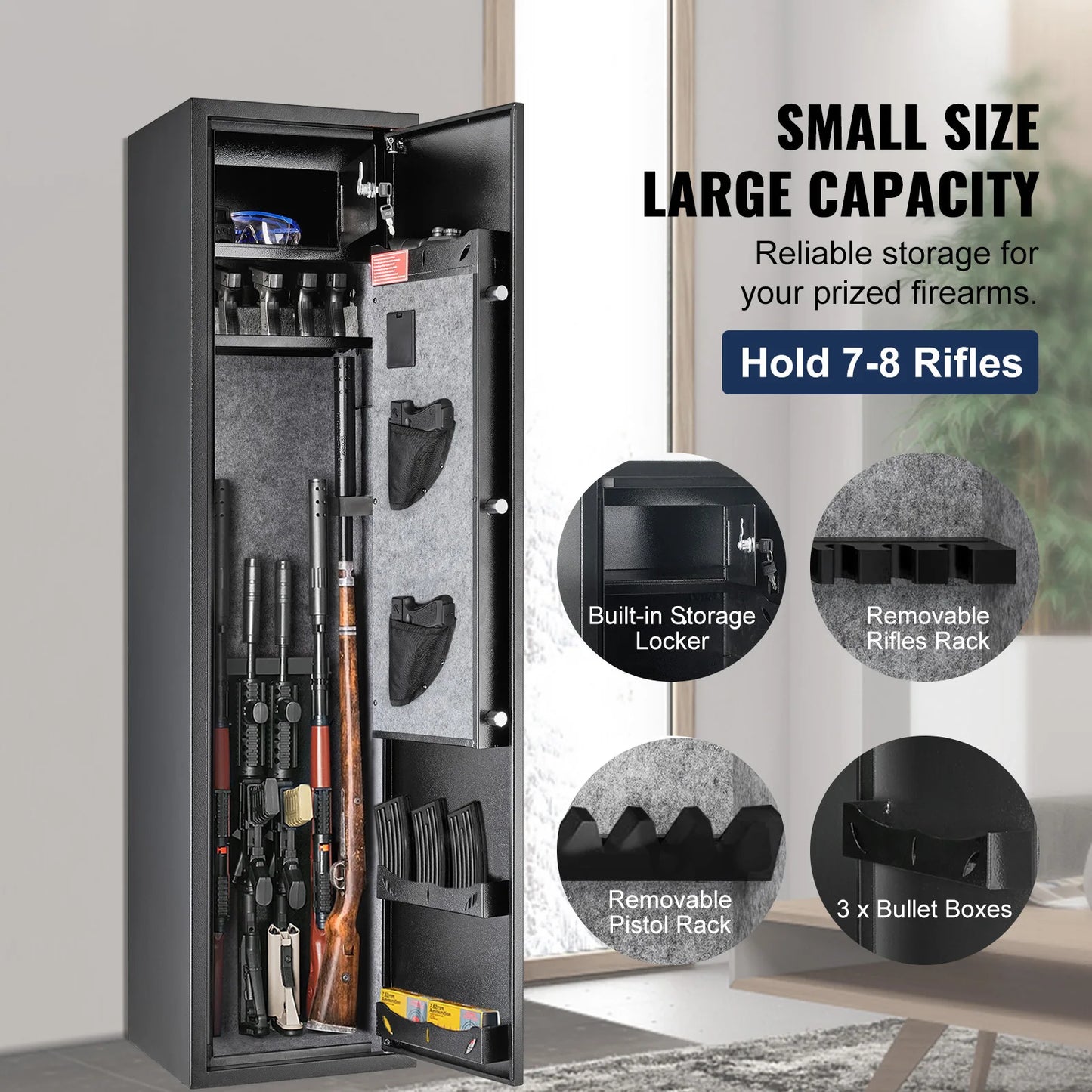 SucceBuy Gun Safe With Digital Keypad And Removable Shelf