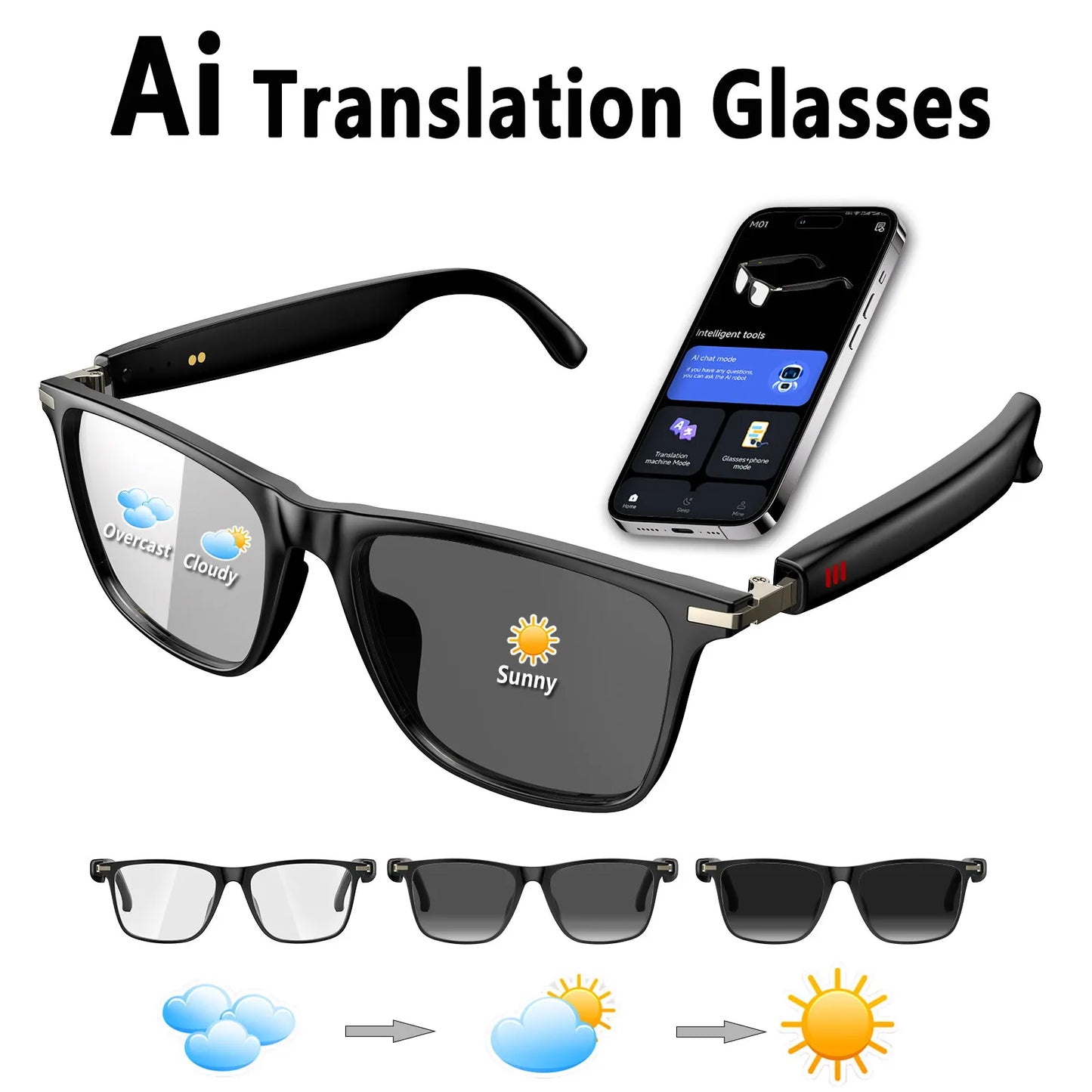 Giinova Smart AI Translation Glasses Real Time Translation 164 Languages