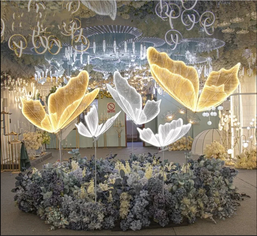 Romantic Butterfly LED Lace Ceiling Light For Wedding Decor