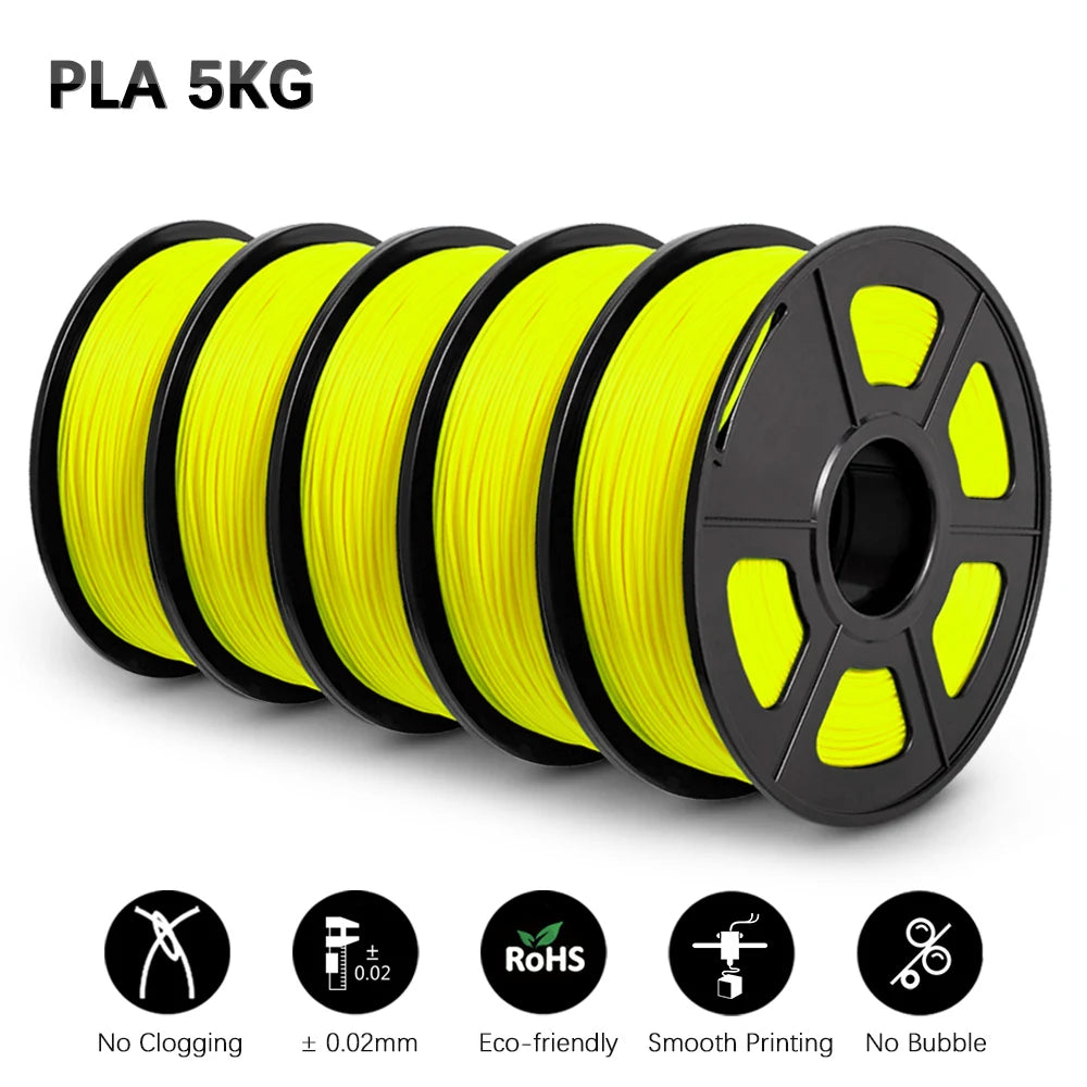 SUNLU 5KG PLA/ PLA Plus Filaments 5 Rolls 3D Filament 1KG/roll 1.75mm 100% Filament Lines Up Neatly For 3D Printing From EU US