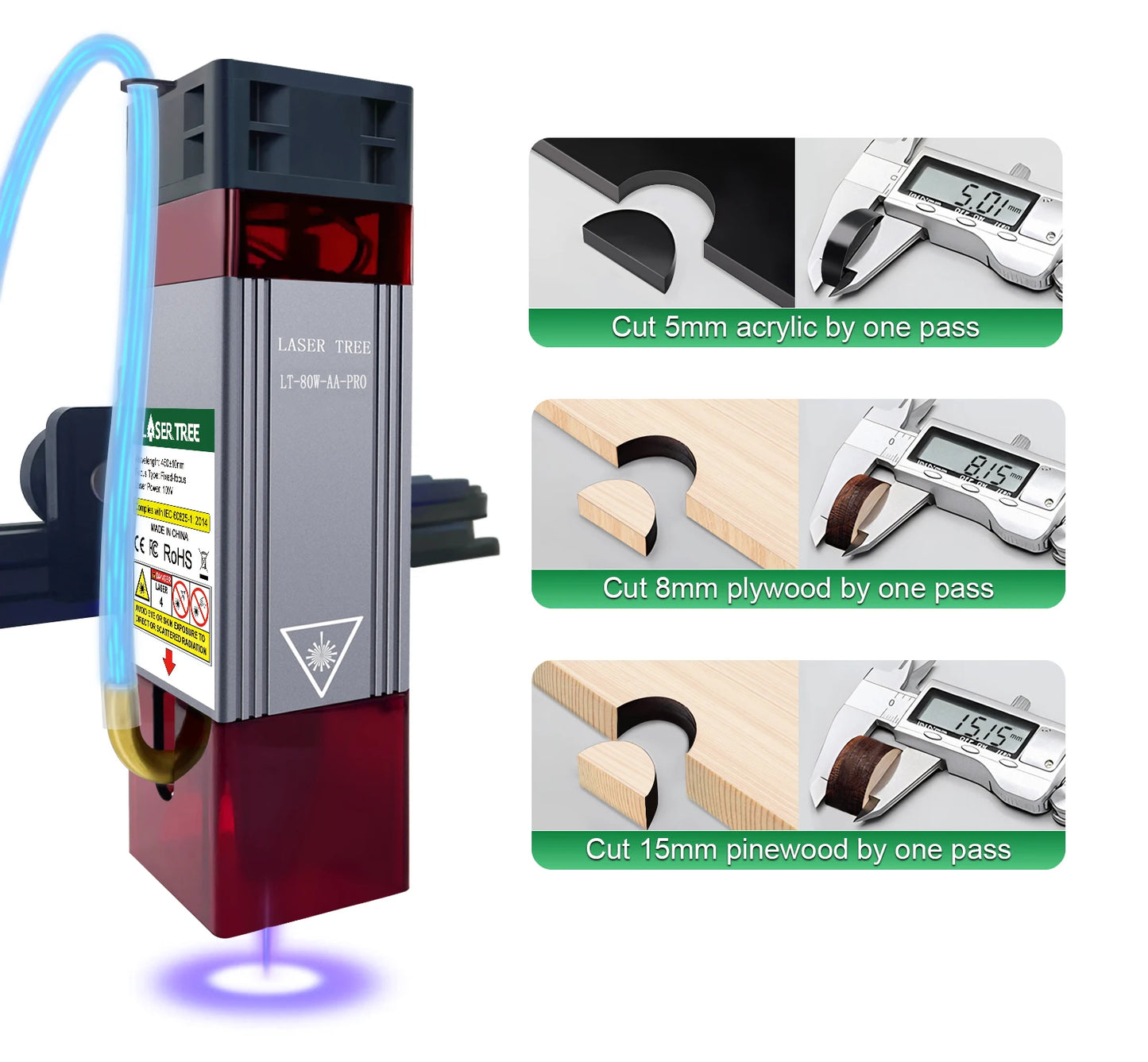 Laser Tree 10W Laser Module with Air Assist for Engravers