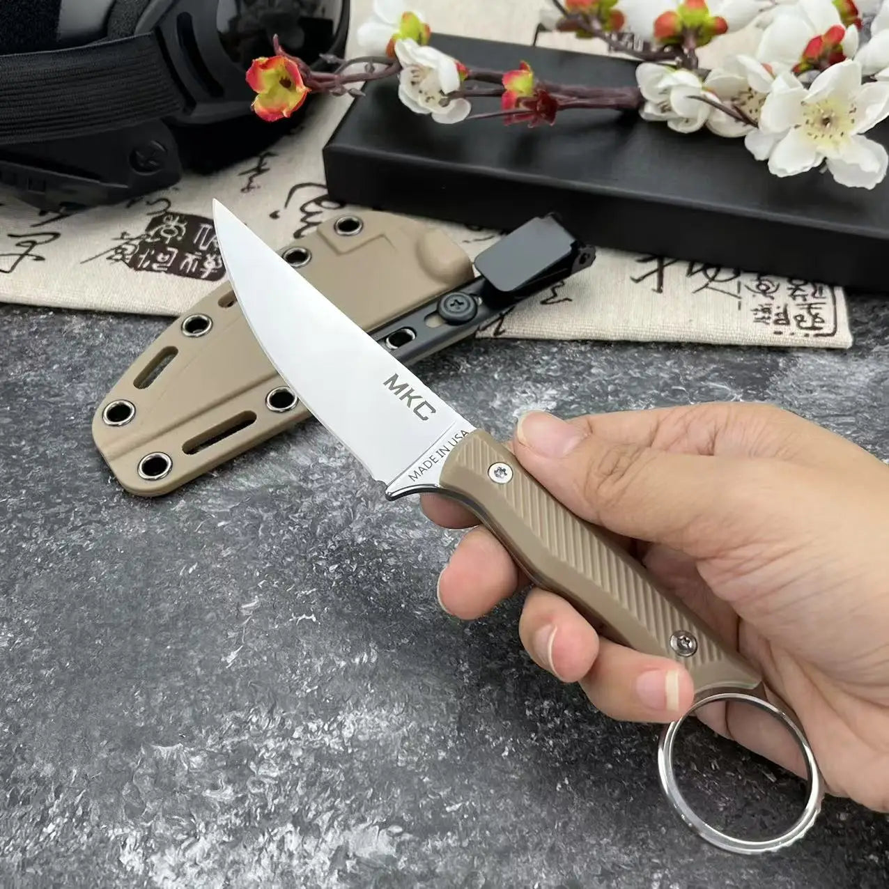 DIY Supplies Woodworking Fixed Blade Survival Knife MKC Outdoor Tactical