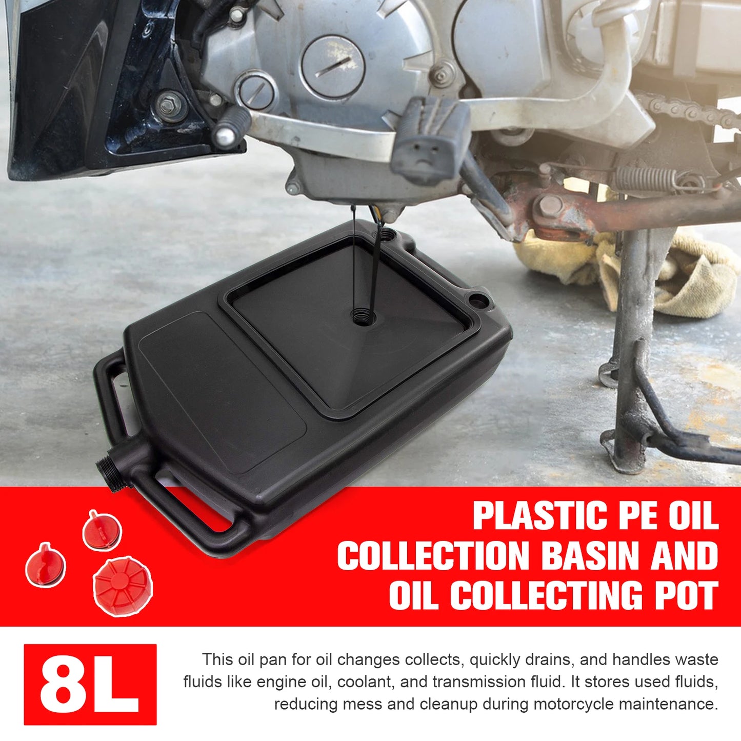 APWIKOGER Spill Proof Oil Drain Pan Cars And Motorcycles