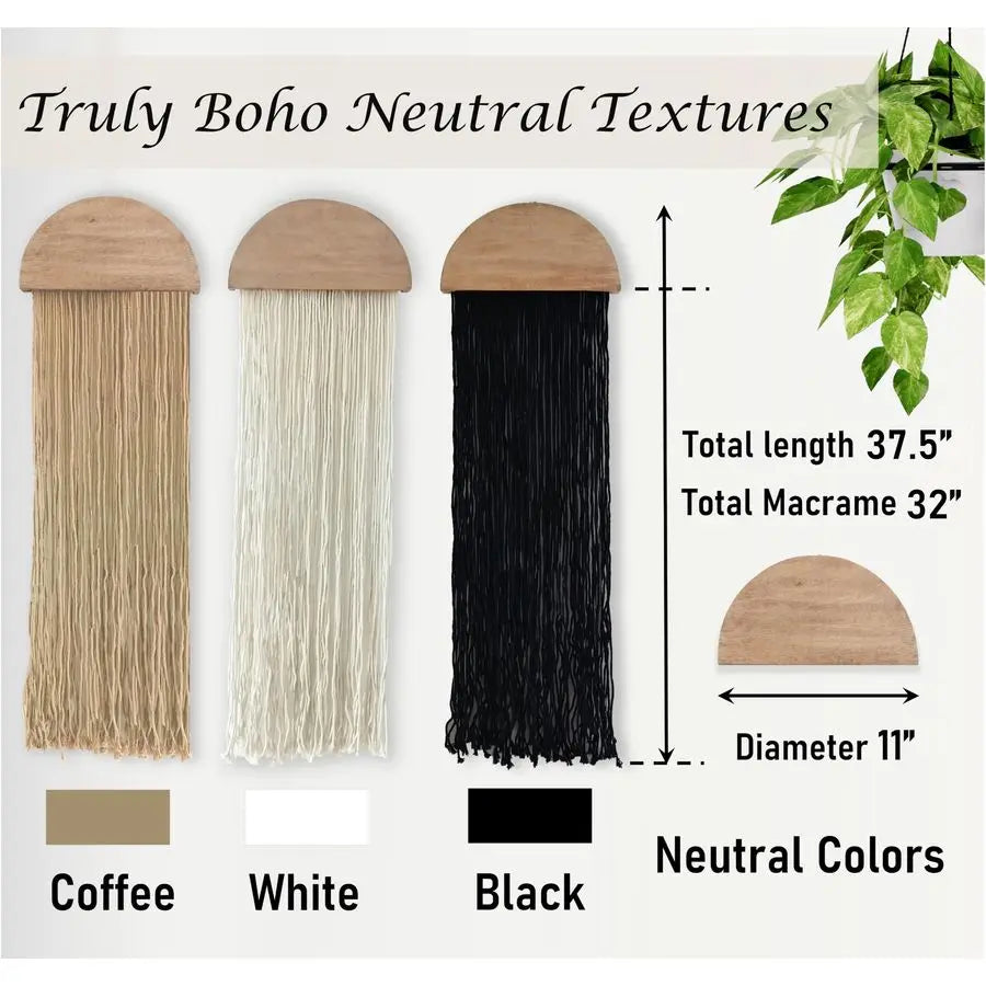 Macrame Wall Hanging Set Boho Tapestry Geometric Art Decor 3 Piece