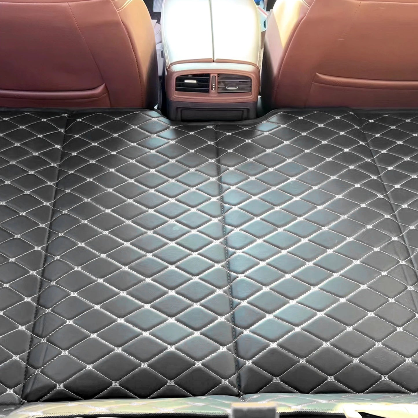 VODOO Foldable PU Leather Back Seat Extender Holds 661 Lbs