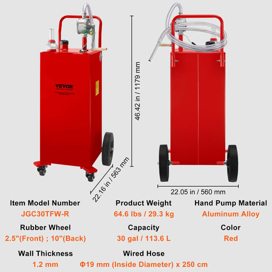 SucceBuy Portable Fuel Caddy With Manual Transfer Pump