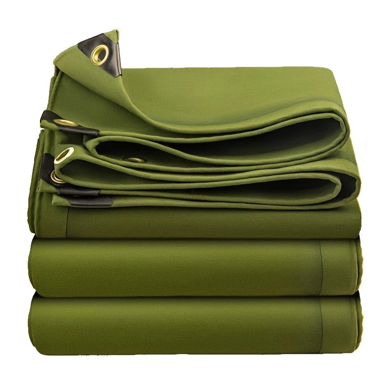 8*12ft Canvas Tarpaulin, Sun Protection and Heat Insulation Shade Cloth, Thickened Oil Cloth, Wear-resistant