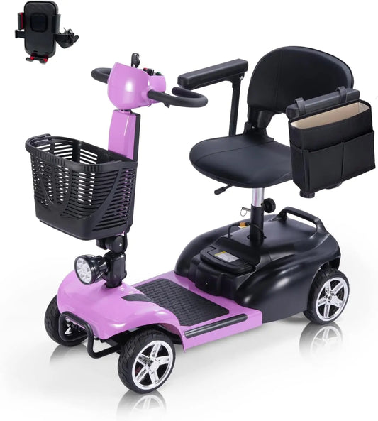 4 Wheel Electric Mobility Scooter With Seat And Removable Battery