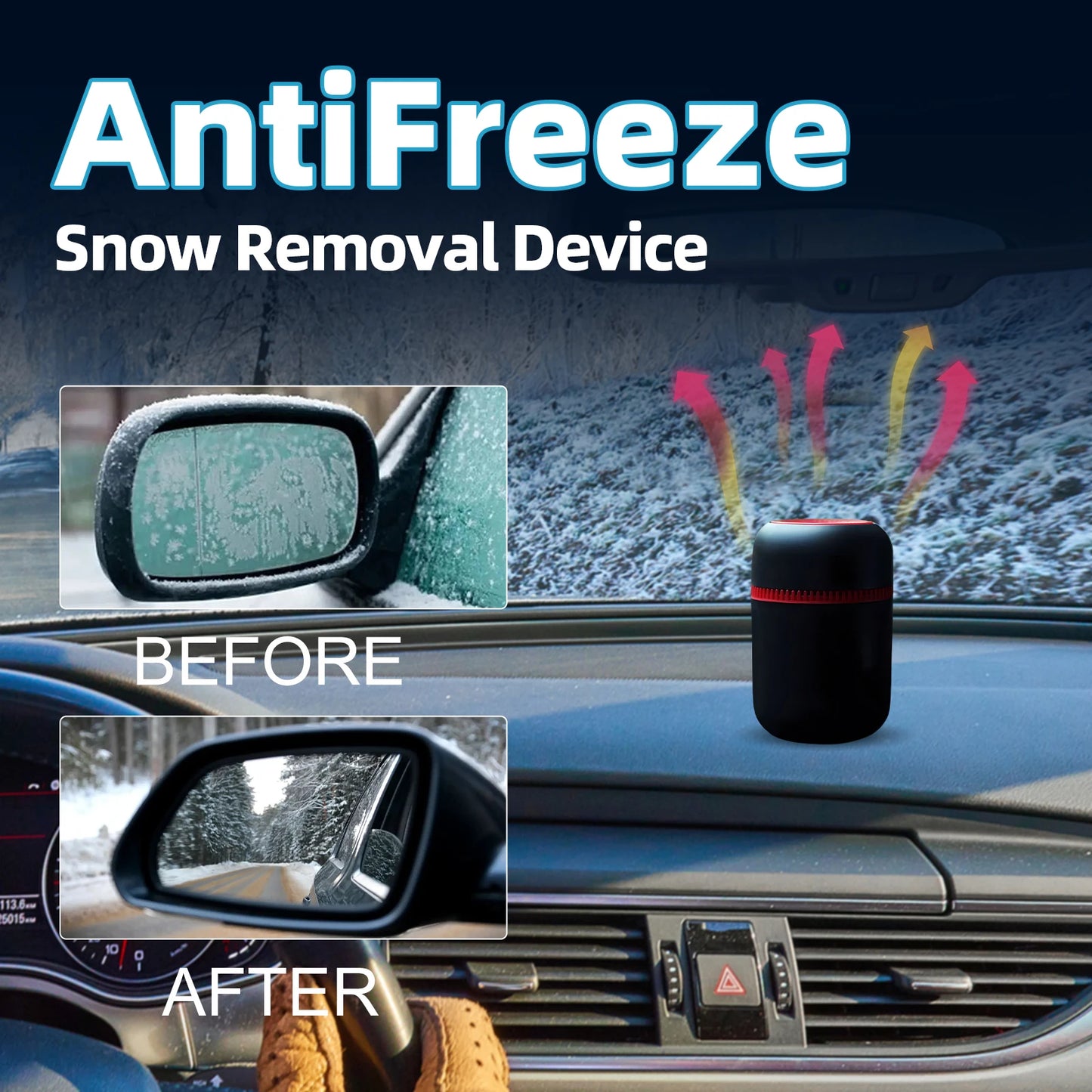 Car Snow Remover Car Anti-freeze Device Windshield Defogging and De-icing Rapid Snow Melting, Portable Heater