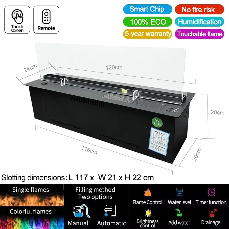 AFLYEVER Intelligent Water Replenishment 3D Atomization Fireplace