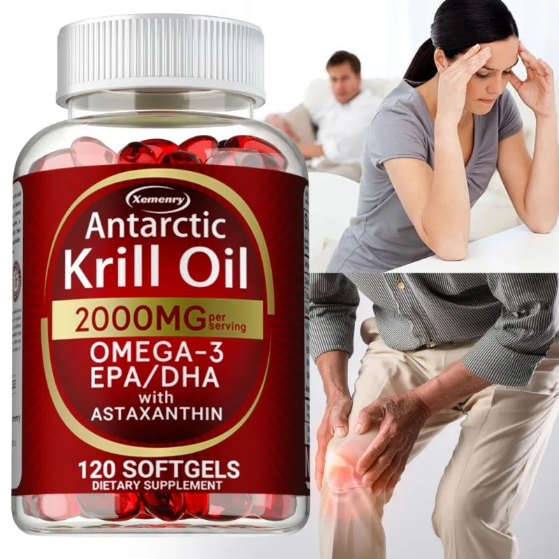 Xemenry Antarctic Krill Oil Capsules With Omega 3 EPA DHA