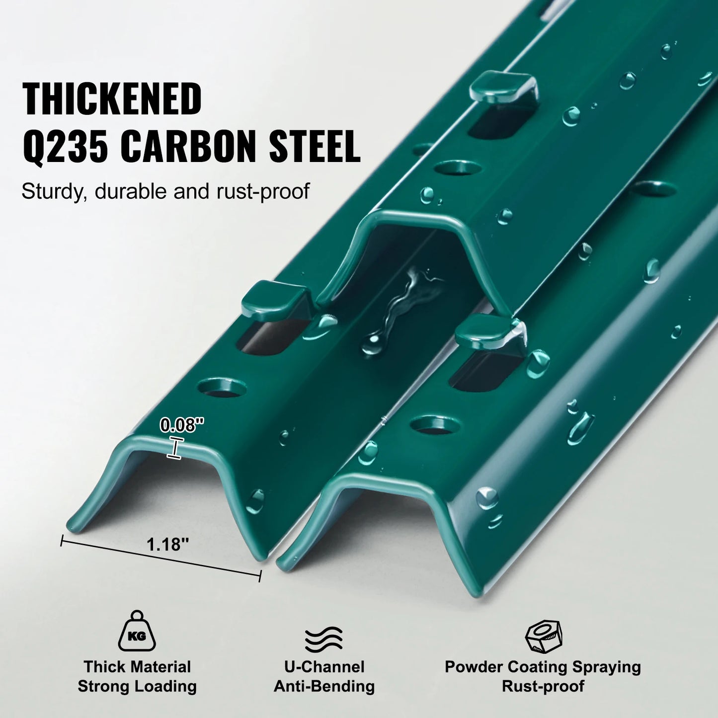 SucceBuy Heavy Duty Metal Fence Post T-Post For Garden Yard Fence