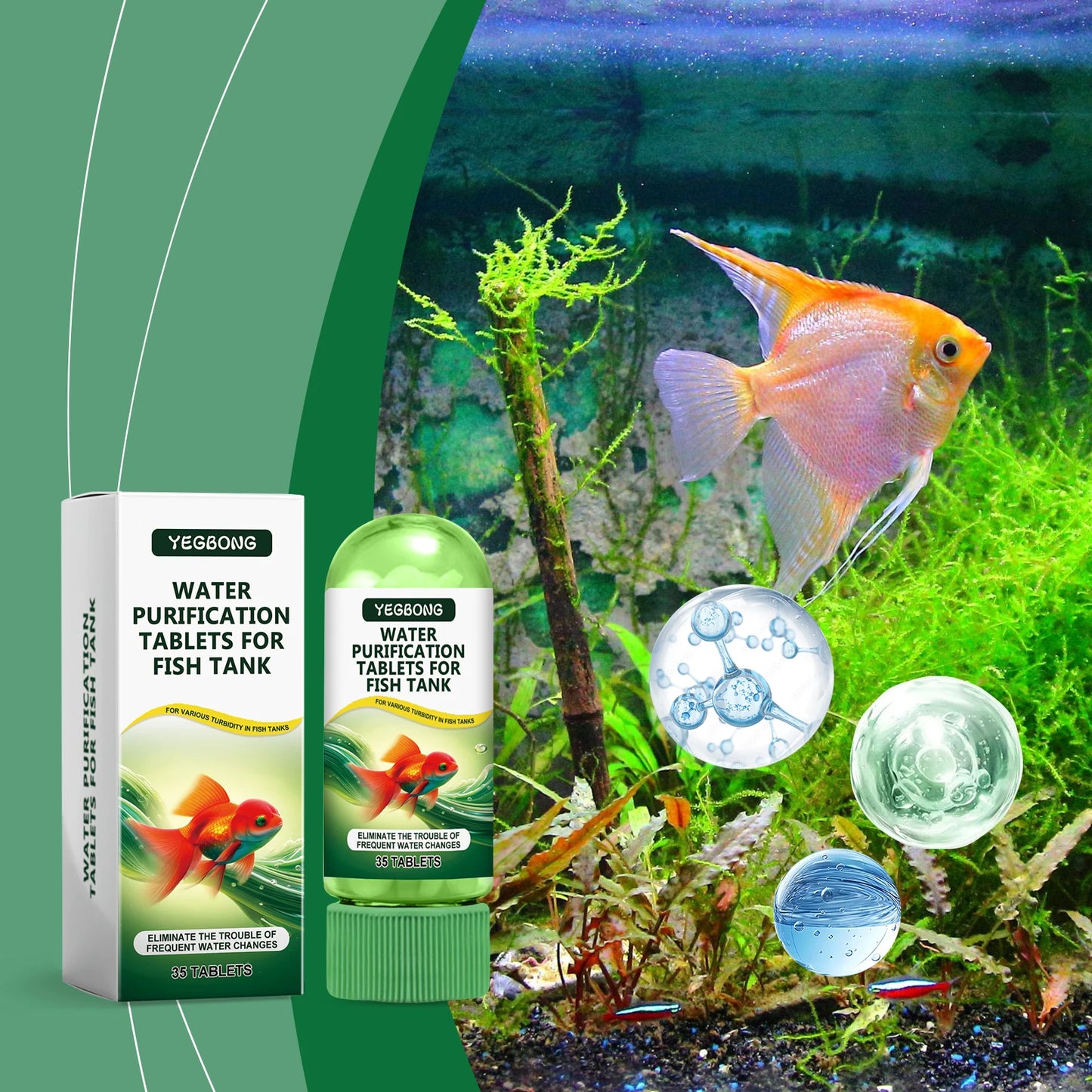 Fish Tank Water Purification Tablets For Clear Algae Free Aquariums