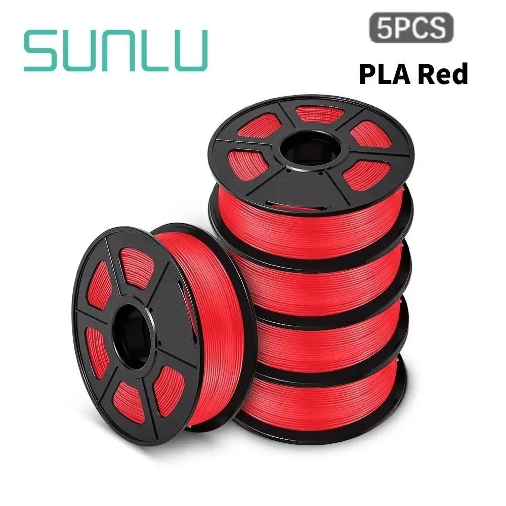 SUNLU 5KG PLA/ PLA Plus Filaments 5 Rolls 3D Filament 1KG/roll 1.75mm 100% Filament Lines Up Neatly For 3D Printing From EU US