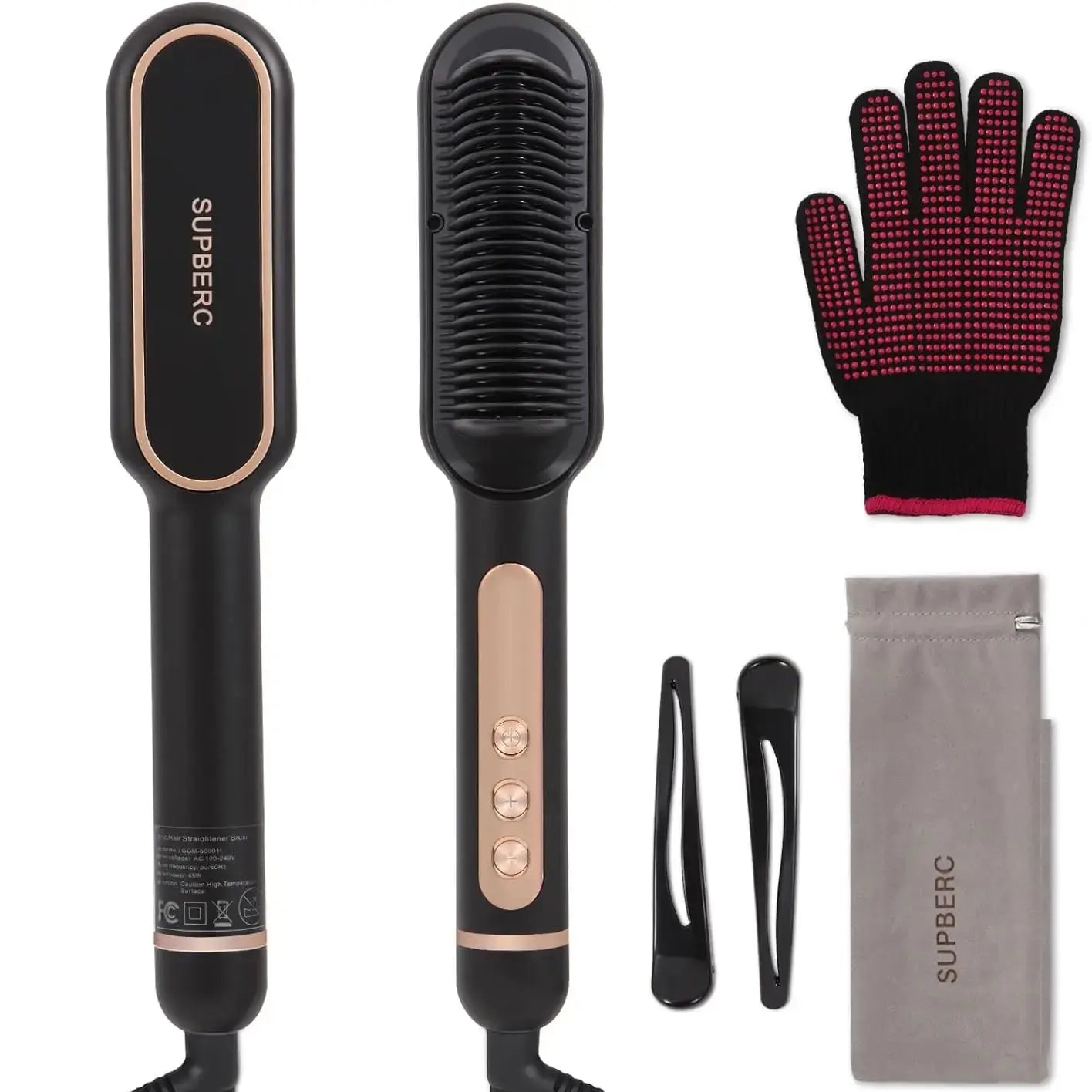 AP02 Negative Ionic Hair Straightener Brush Fast Heating Auto Off