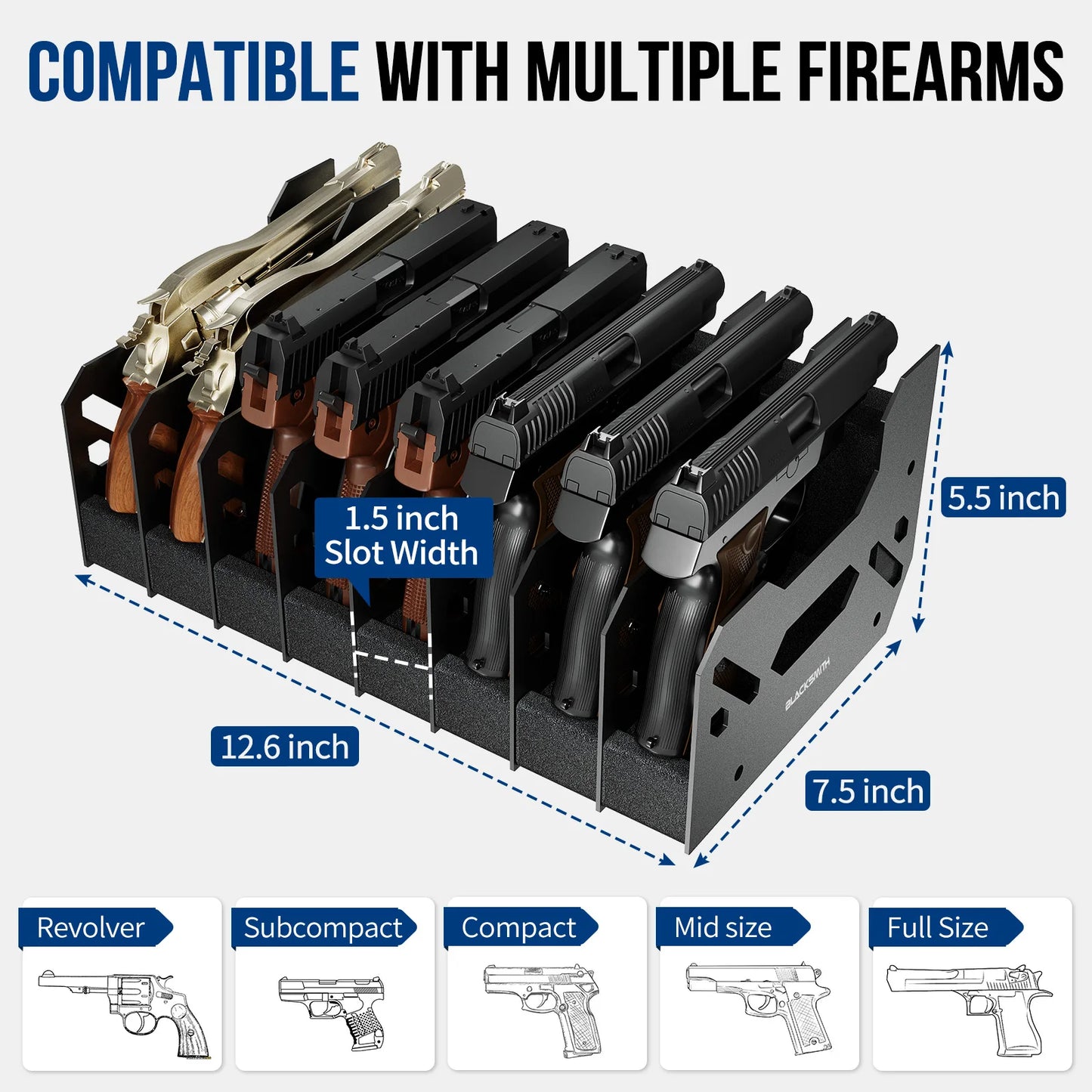 Handgun Holder Gun Rack for 4/5/6 Slots Space Saving Stand