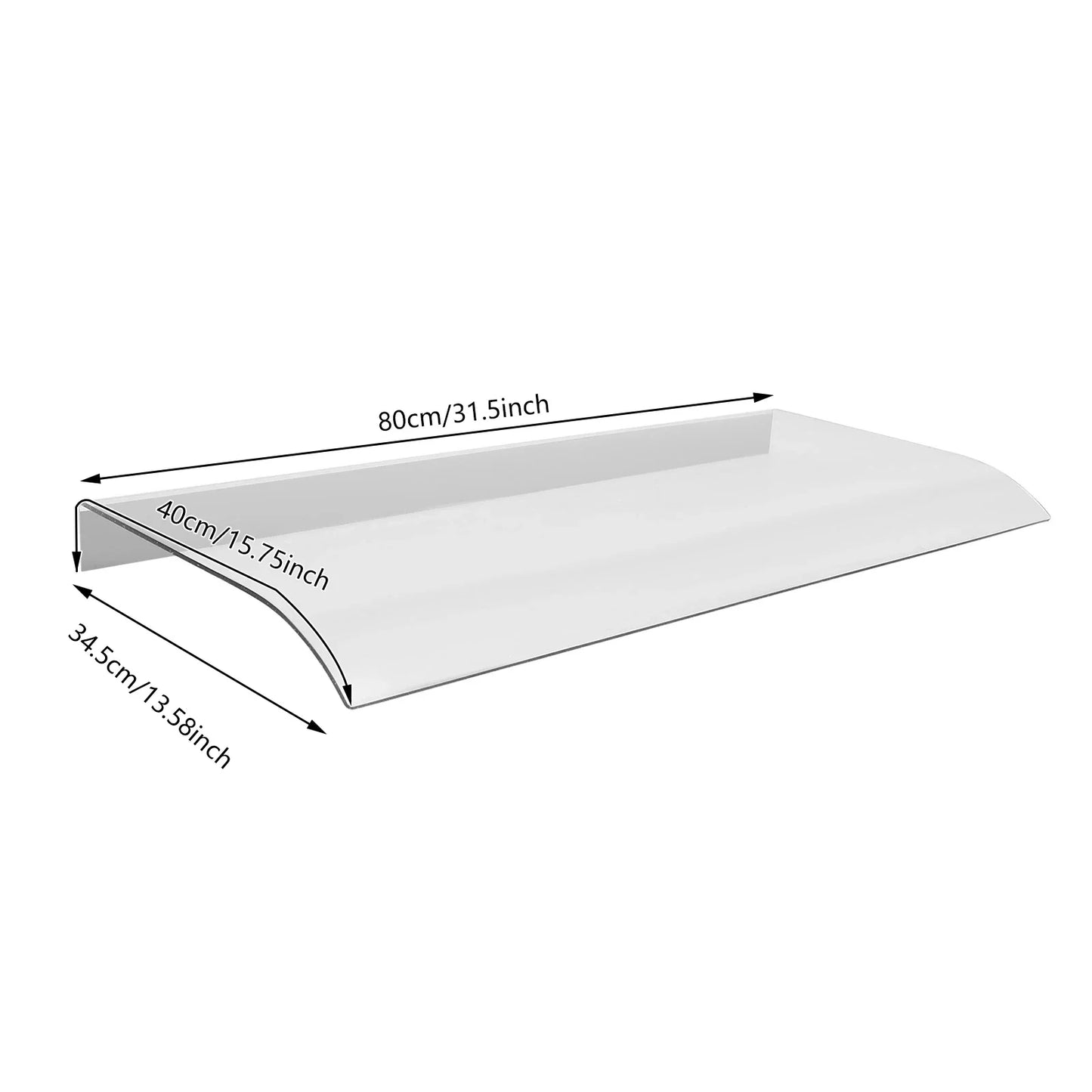 UV Rain Snow Protection Polycarbonate Rain Shelter No Brackets Clear Cover