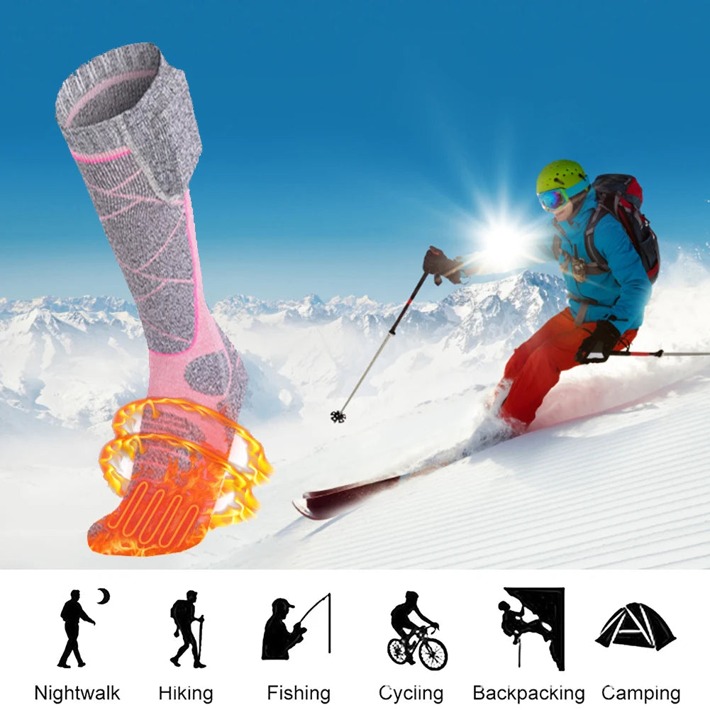 NONECN Electric Heated Socks 3 Modes For Hiking Camping Skiing
