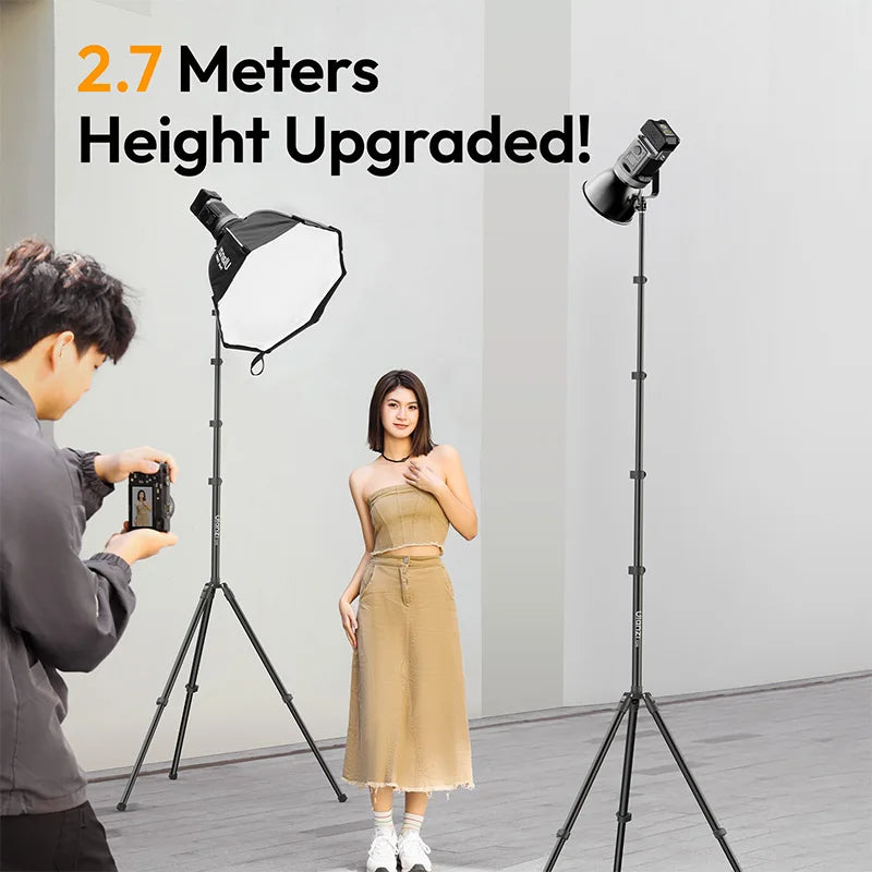 Ulanzi T270 2.7M Foldable Light Stand Tripod for Camera 40W Pro 120W 200W Cob Light LED Softbox with Universal Mount 6kg MaxLoad