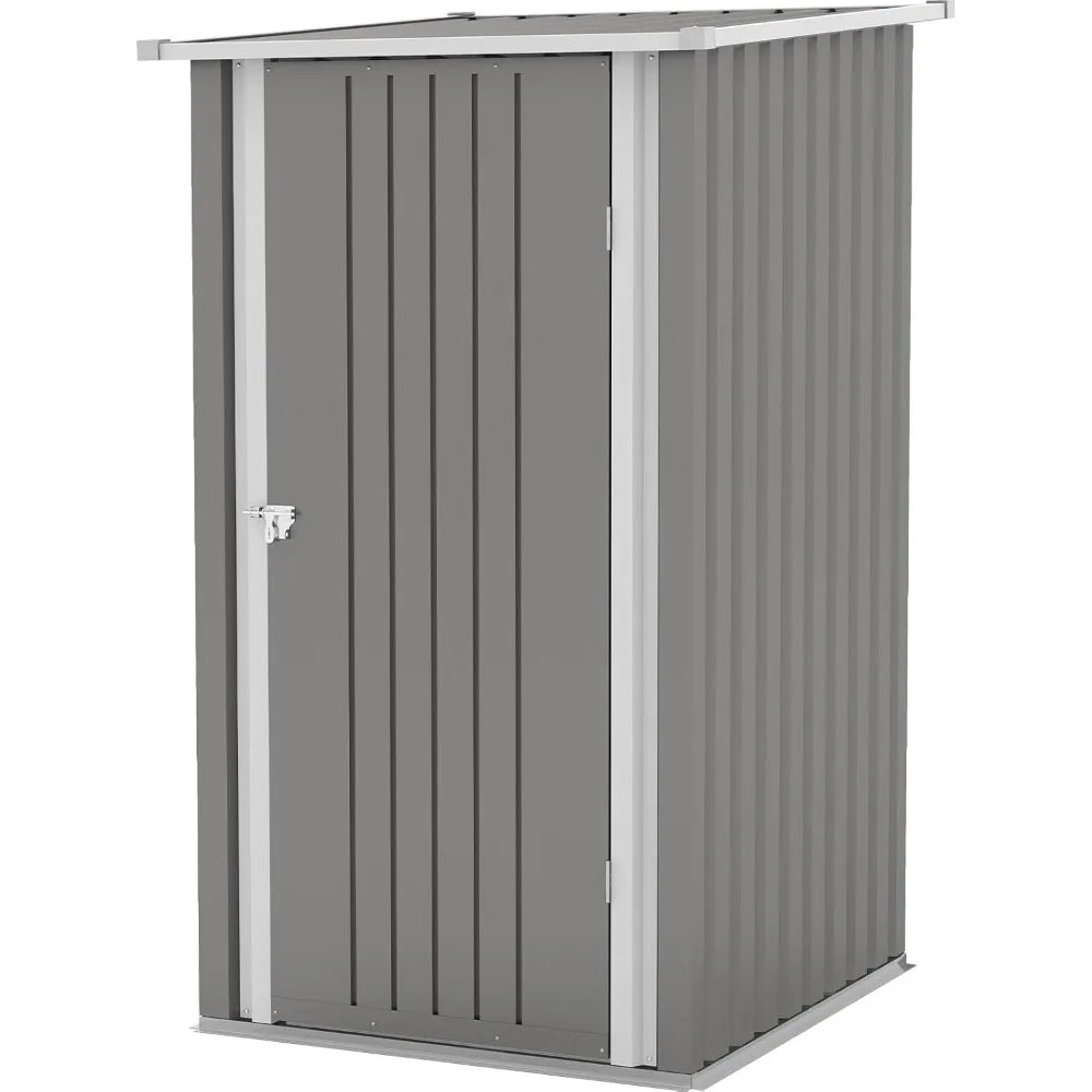 Outdoor Garden Storage Shed With Sloped Roof And Lockable Door