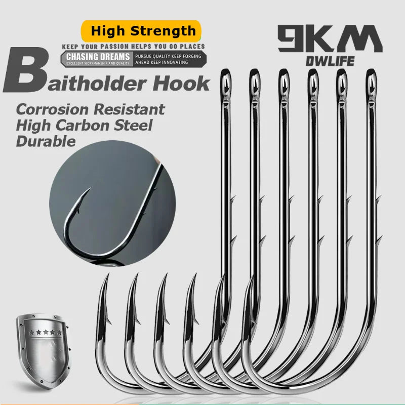 9KM DWLIFE Saltwater Long Shank Beak Hook Live Bait Holder
