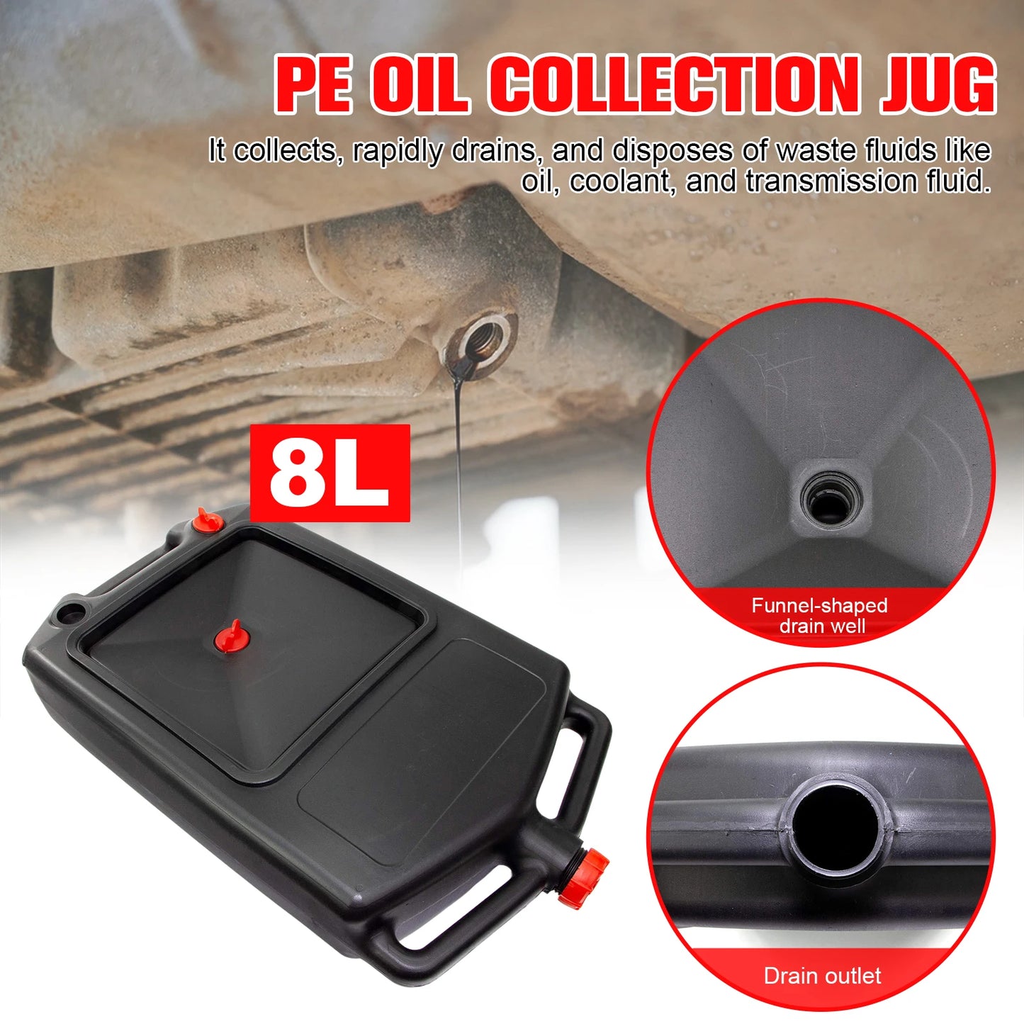 APWIKOGER Spill Proof Oil Drain Pan Cars And Motorcycles