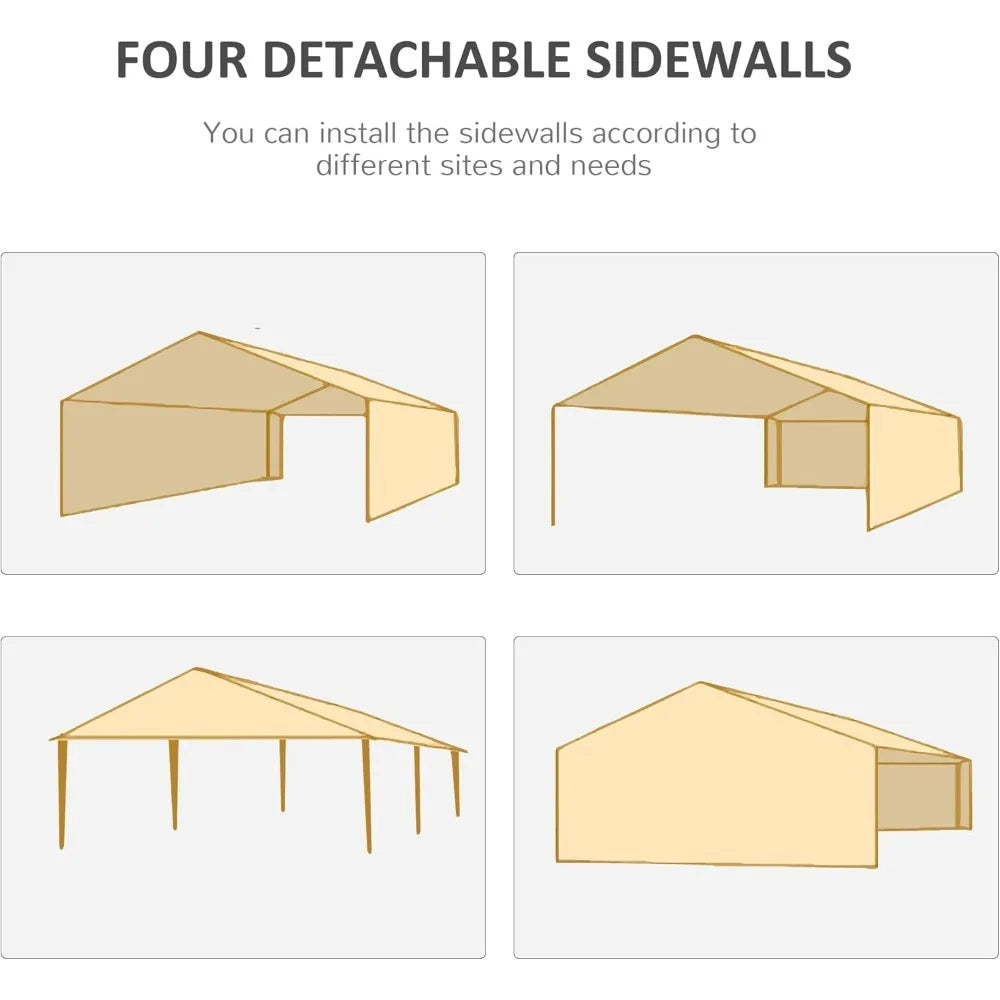 Outdoor Party Tent Gazebo Canopy With Removable Window Side Walls