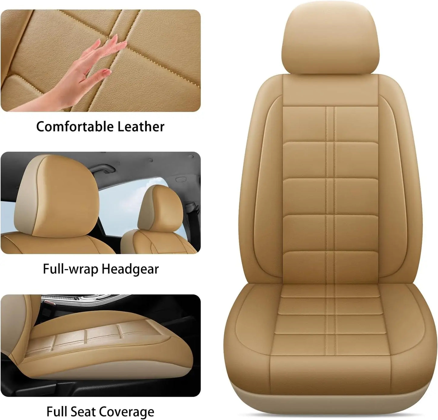 PU Leather Car Seat Covers Universal Fit Waterproof Breathable