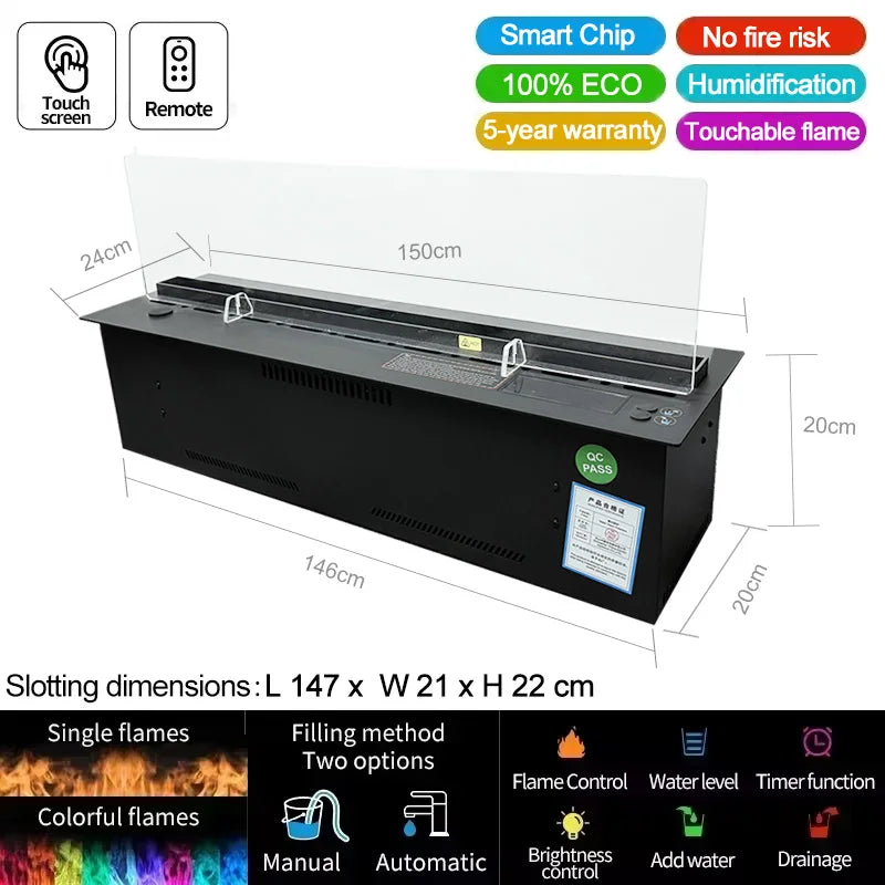 AFLYEVER Intelligent Water Replenishment 3D Atomization Fireplace