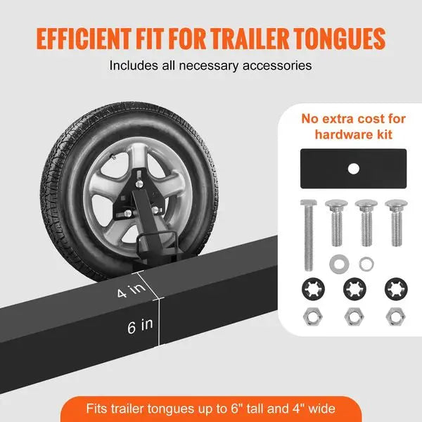 VEVOR Spare Tire Carrier, Trailer Spare Tire Mount, 160 lbs Capacity, Utility Trailer Accessories Fits Most 4 & 5 & 6 &a