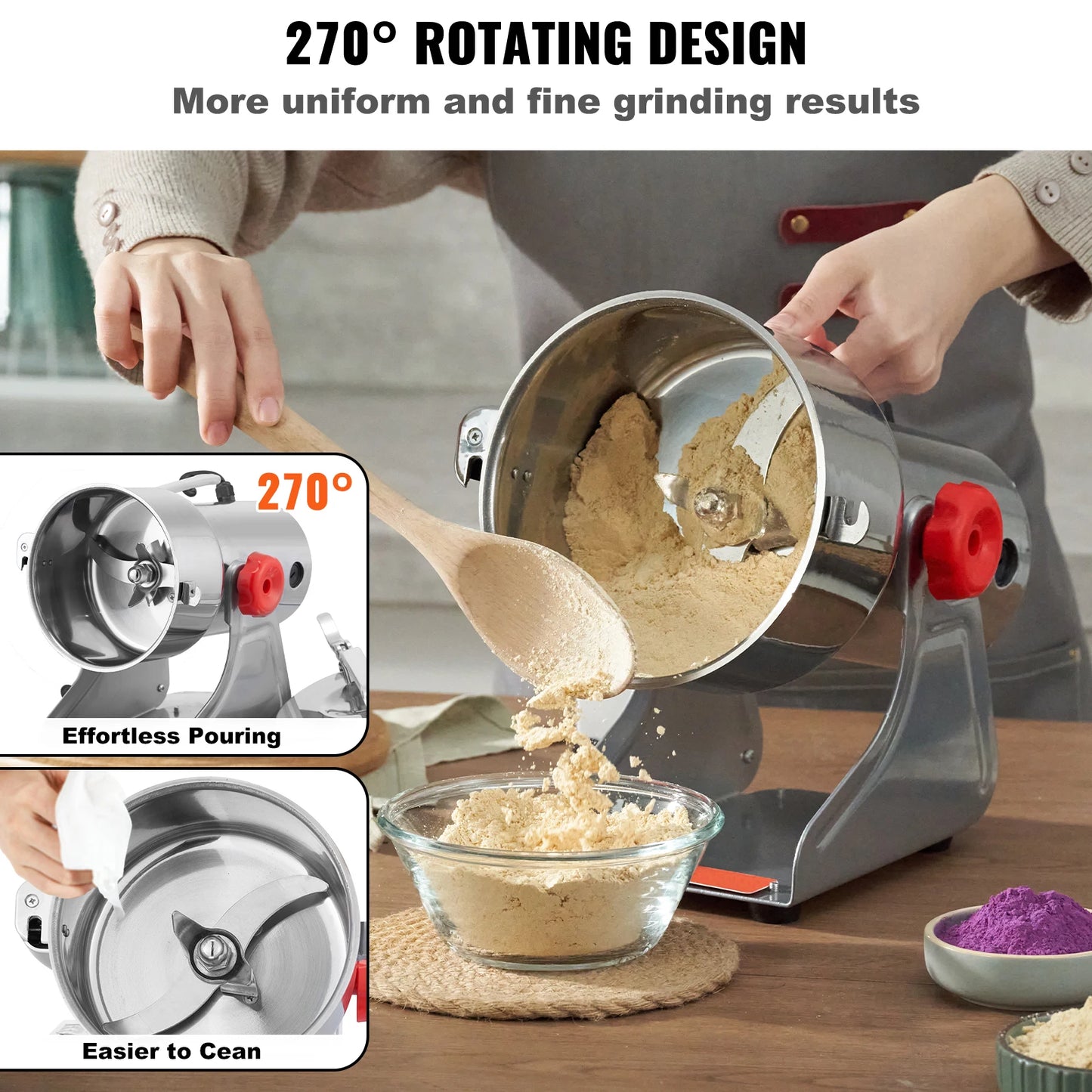 VEVOR Electric Grain Mill Grinder for Dry Herbs and Spices