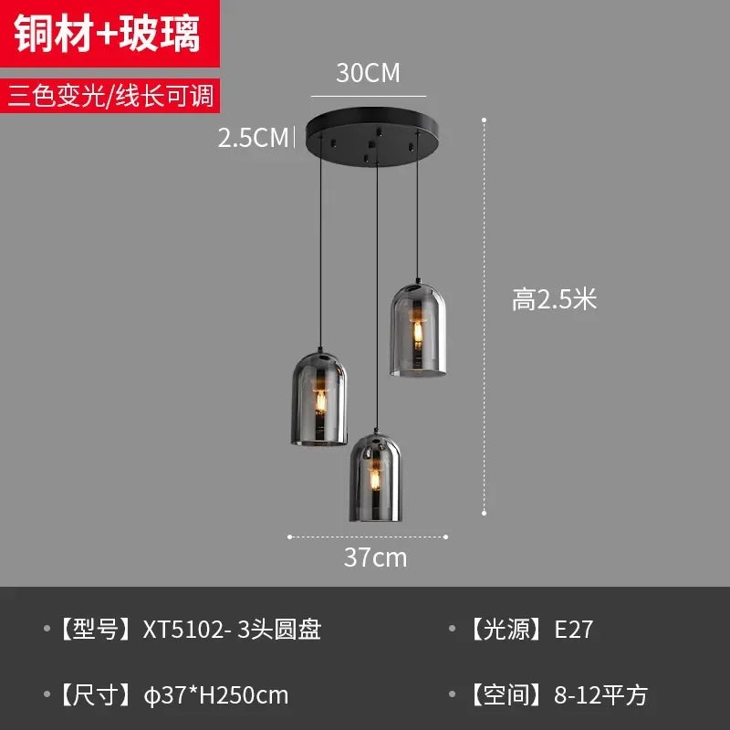 Nordic Modern Glass Ceiling Light E27 Fixture