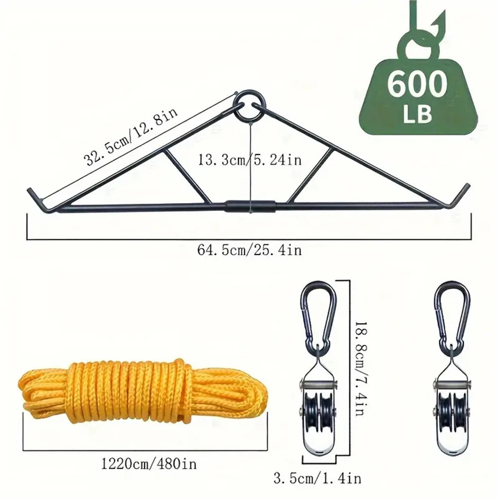 Deer Hanging Kit Gambrel With Hoist System 700 Lb Capacity