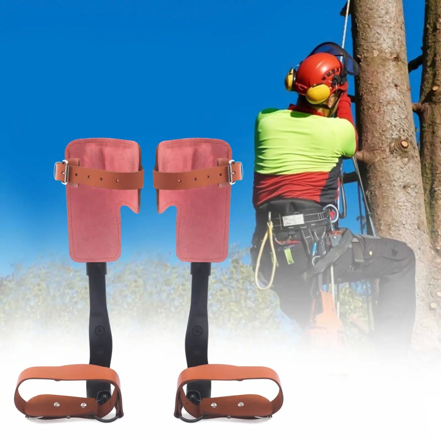 Tree Climbing Spike Set With Adjustable Steel Gaffs