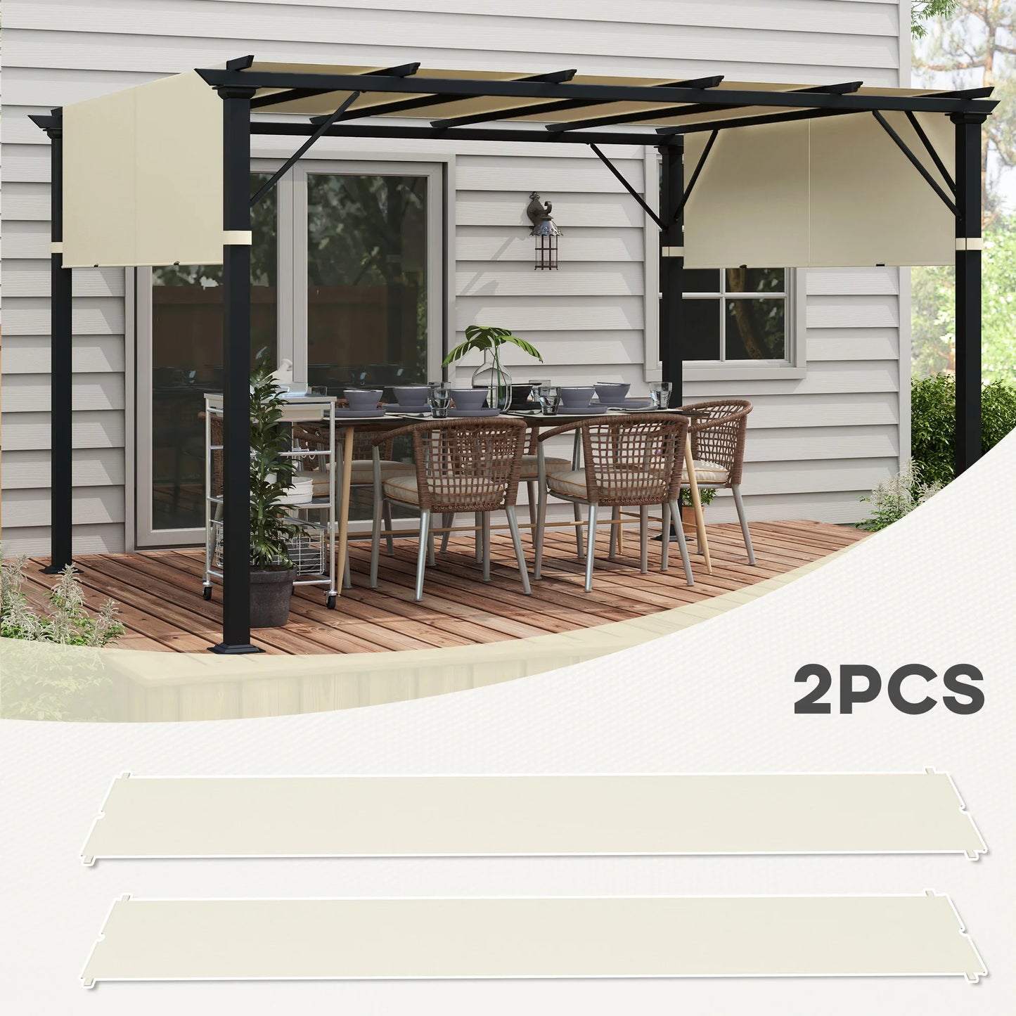 Outsunny Pergola Shade Cover Set for Canopy Protection