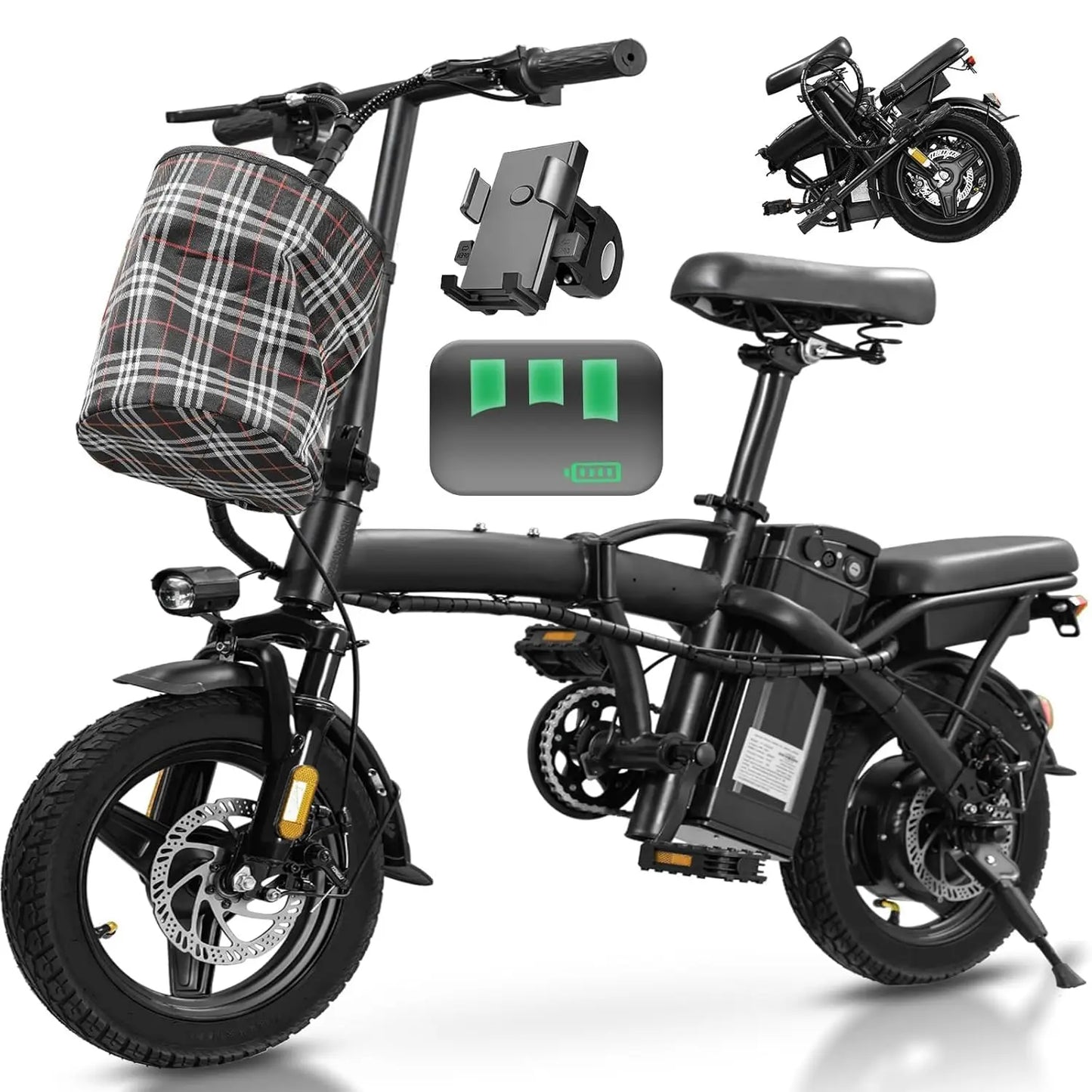 Electric Folding Bike For Adults 560W 48V Battery 24 MPH