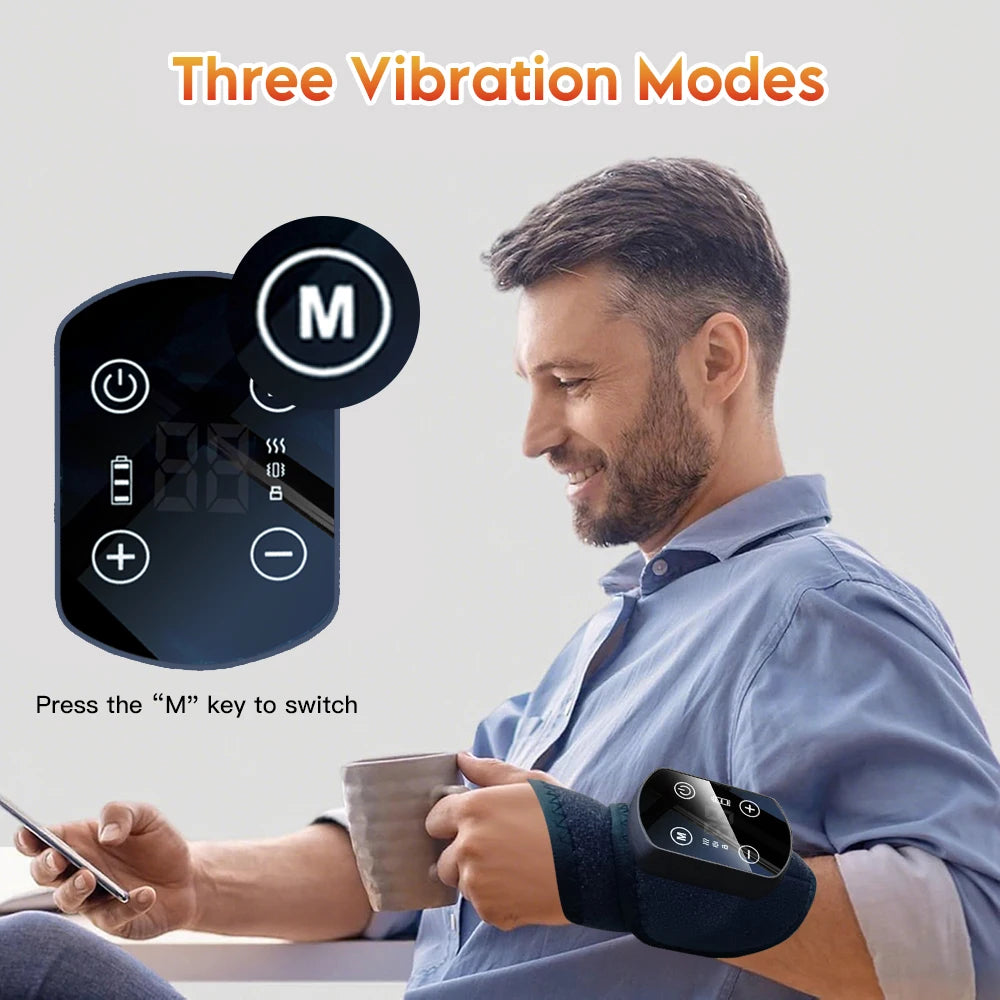 Wireless Heating Wrist Massager With 5 Heat Levels And Vibration