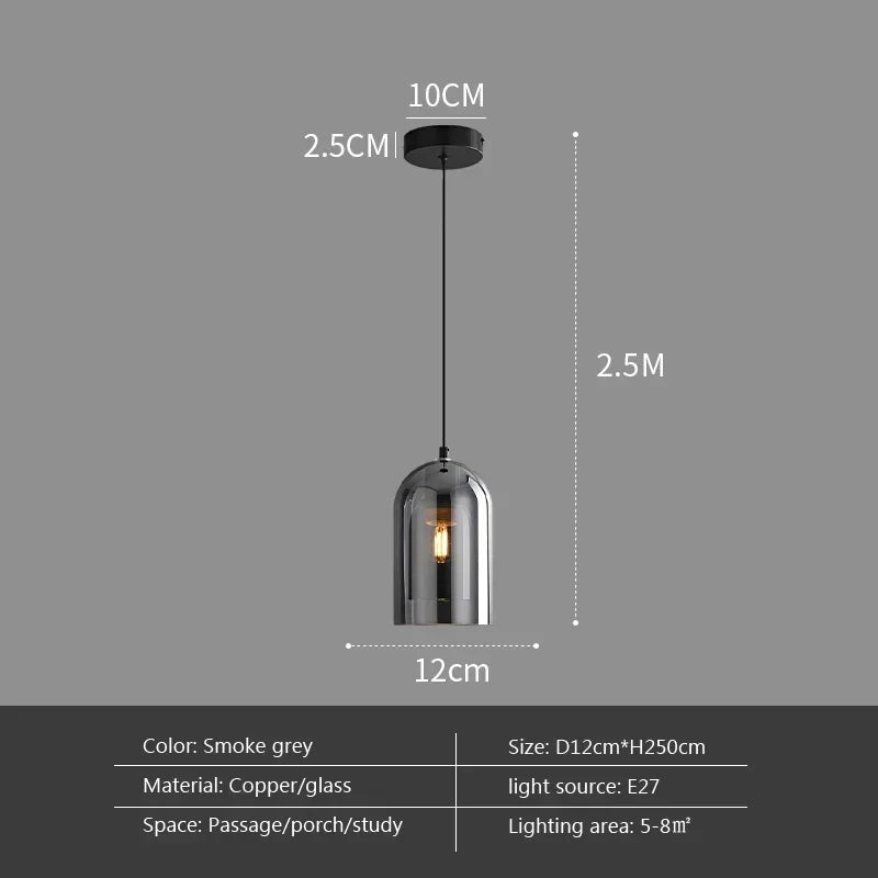 Nordic Modern Glass Ceiling Light E27 Fixture